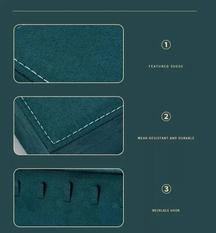 Two-Layer Jewelry Box Organizer Display Storage Case with Lock Suede Portable Leather Jewelry Box for Storing Watch, Earring, Ring, Chain JettsJewelers