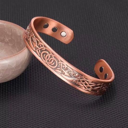 Viking Magnetic Copper Bracelet for Men Arthritis 6.8 inches Adjustable to Fit Most Wrist Reduce Inflammation JettsJewelers