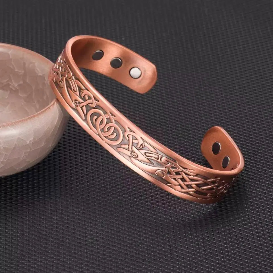 Viking Magnetic Copper Bracelet for Men Arthritis 6.8 inches Adjustable to Fit Most Wrist Reduce Inflammation JettsJewelers