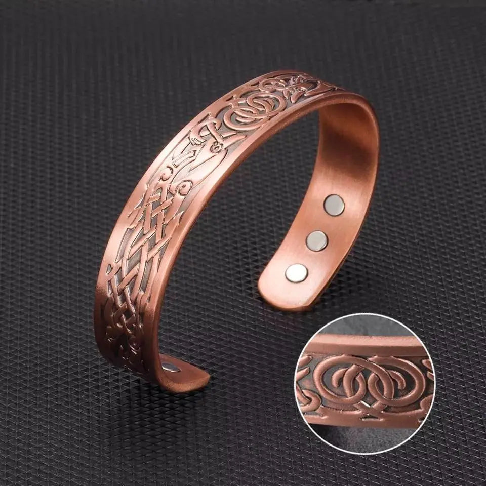 Viking Magnetic Copper Bracelet for Men Arthritis 6.8 inches Adjustable to Fit Most Wrist Reduce Inflammation JettsJewelers