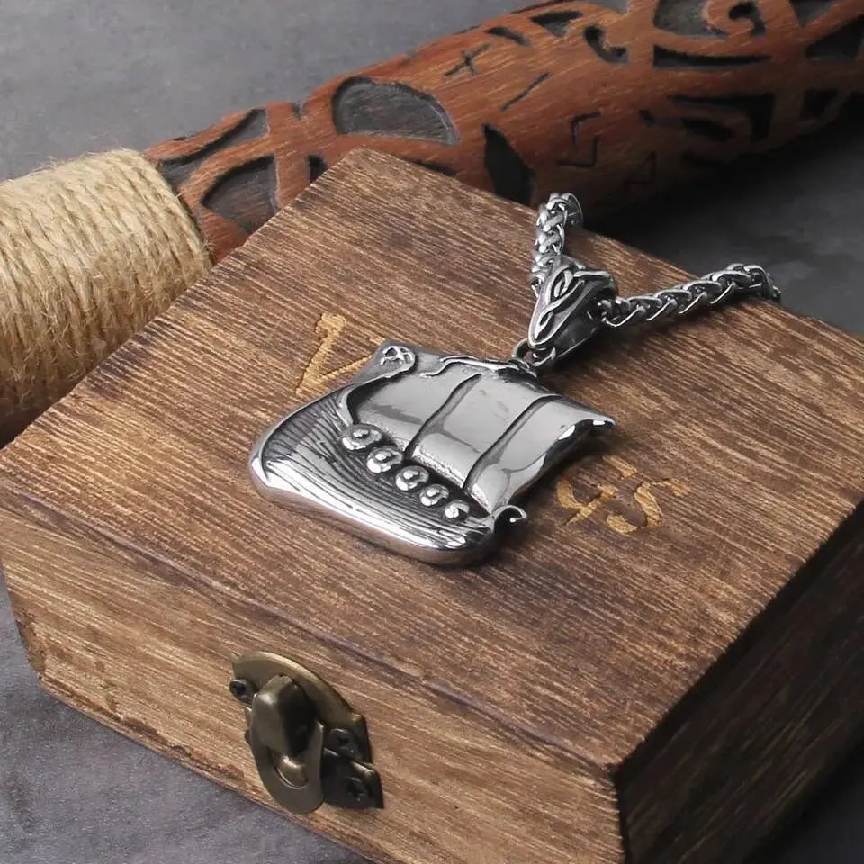 Vintage Axe Pendant Necklace Stainless Steel JettsJewelers