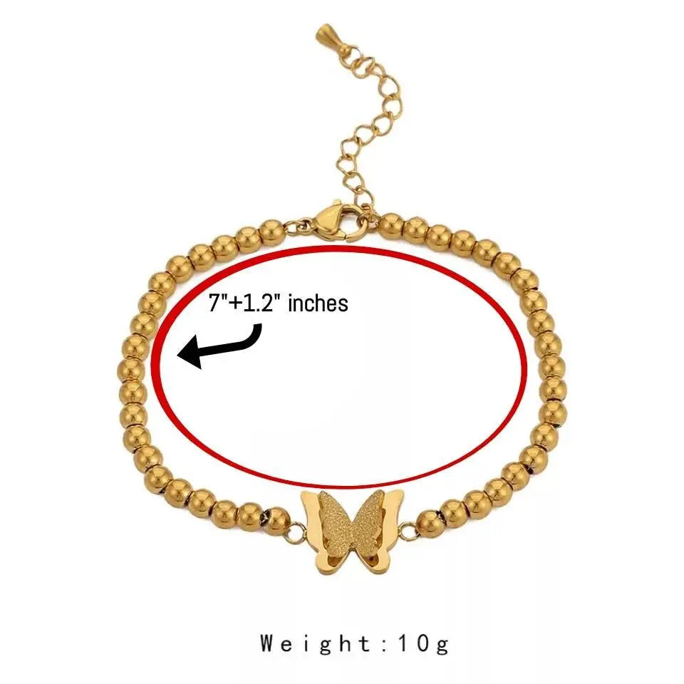 Vintage Butterfly Bracelet For Women Gold Stainless Steel Bracelet titanium steel Aesthetic Women jewelry Gift