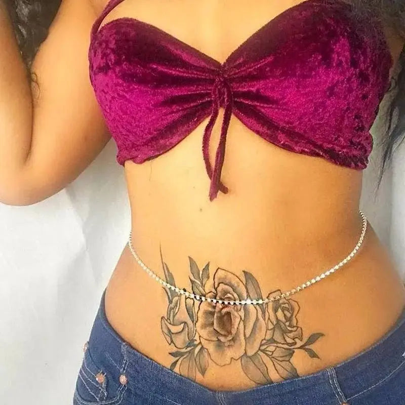 Waist Chain Rhinestone Belly Chains Belt Summer Beach Costume Crystal Body Jewelry for Women and Girls Gold Silver - JettsJewelers