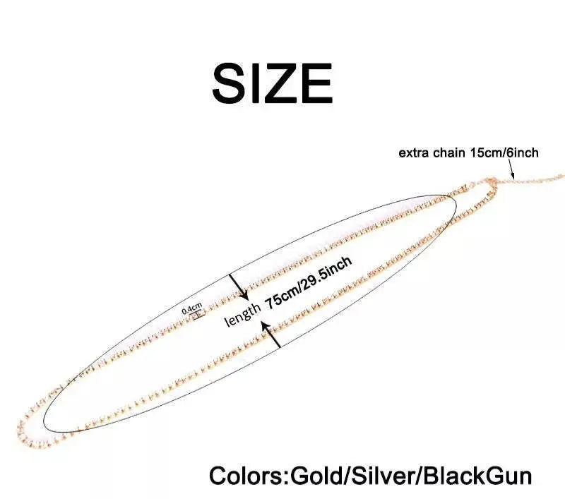 Waist Chain Rhinestone Belly Chains Belt Summer Beach Costume Crystal Body Jewelry for Women and Girls Gold Silver - JettsJewelers