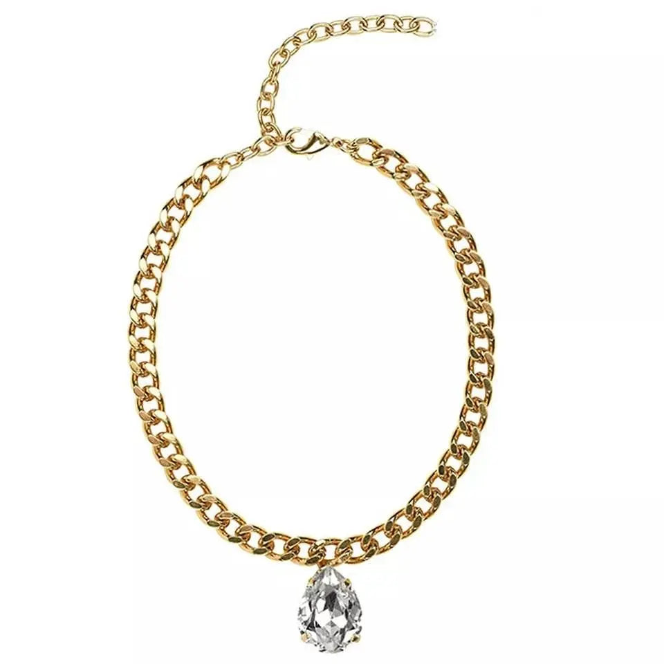 Water Drop Anklet, Custom Ankle Bracelet, Cubic Zirconia Letter Anklet, Leg Gold Chain, Anklebone Beauty, Silver Gold JettsJewelers