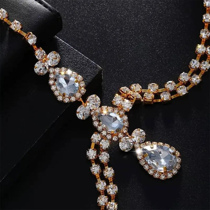 Water Drop Chest Bra Chain for Women Bohemian Tassels Shoulder Chain Necklace Jewelry for Party Wedding Summer Beach JettsJewelers