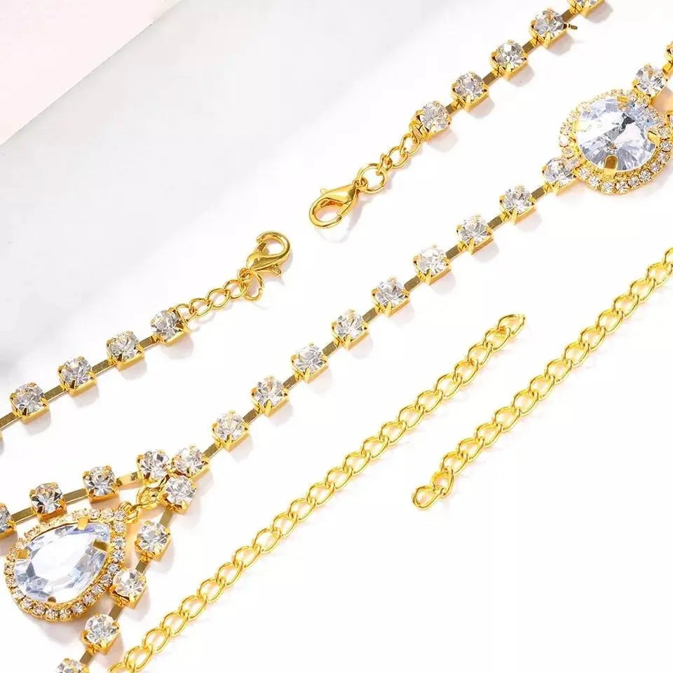 Water Drop Rhinestone Bracket Bra Body Sexy Bikini Silver Gold Beauty Chest Bracket Bras Nightclub and Partying Body Jewelry for Women JettsJewelers