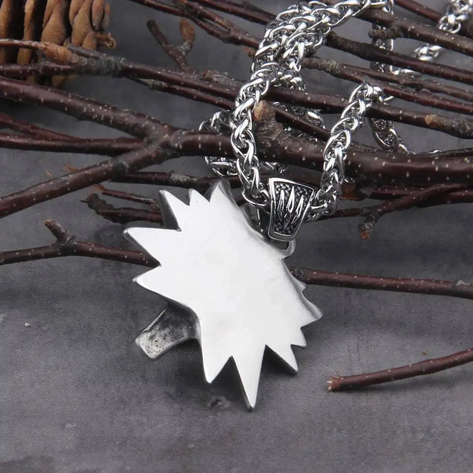 Wolf Head Pendant Necklace The Witcher Stainless Steel - JettsJewelers