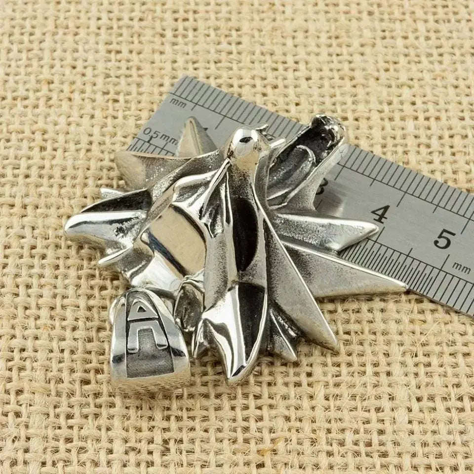 Wolf Head Pendant Necklace The Witcher Stainless Steel - JettsJewelers