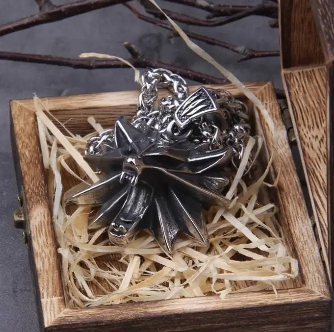 Wolf Head Pendant Necklace The Witcher Stainless Steel - JettsJewelers