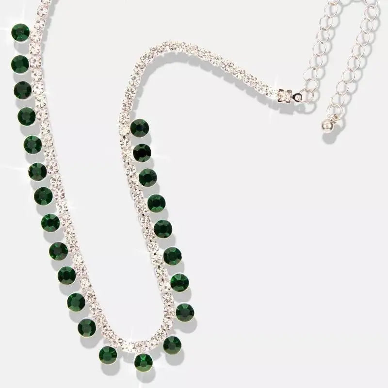 Women Rhinestone Drop Gem Pendants Necklace Necklace Choker Mini Crystals JettsJewelers