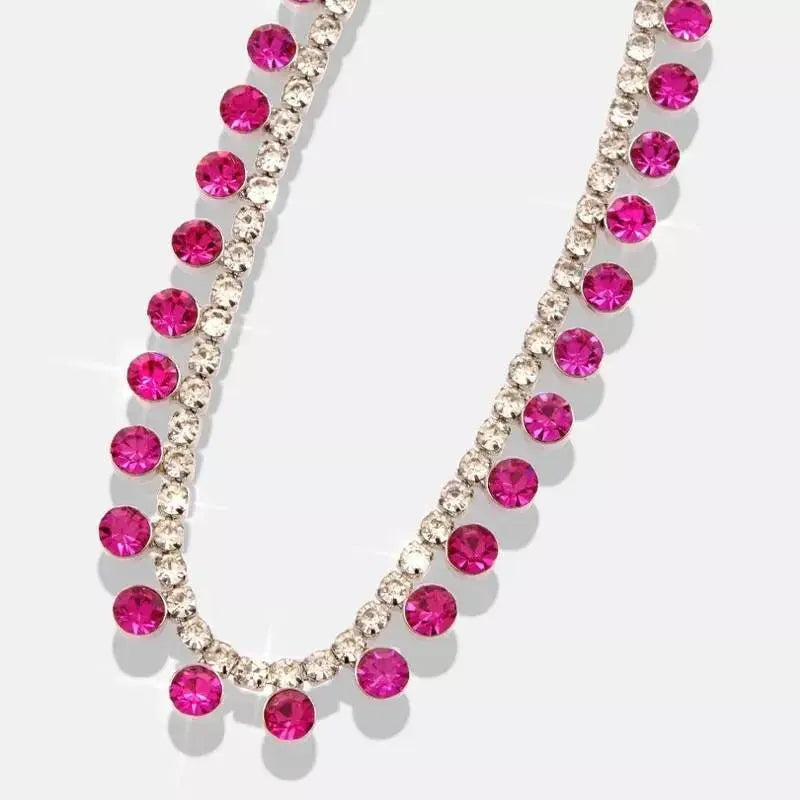 Women Rhinestone Drop Gem Pendants Necklace Necklace Choker Mini Crystals JettsJewelers