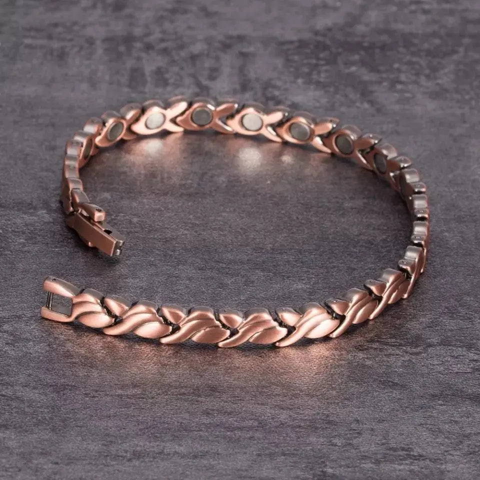 Womens Copper Magnetic Bracelet Unique Fishtail Links 99.9% Solid Copper Bracelets with Strong Magnets for Arthritis Pain Relief 8.5 Inches JettsJewelers