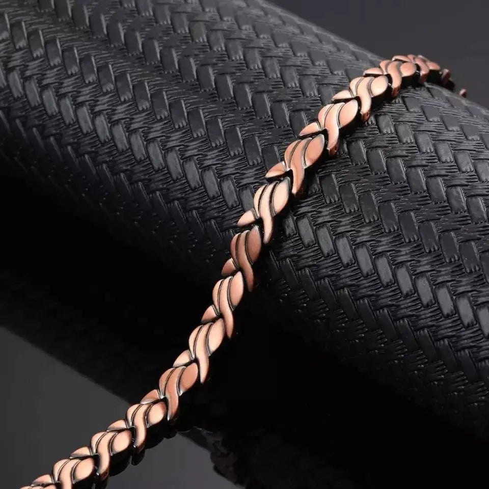 Womens Copper Magnetic Bracelet Unique Fishtail Links 99.9% Solid Copper Bracelets with Strong Magnets for Arthritis Pain Relief 8.5 Inches JettsJewelers