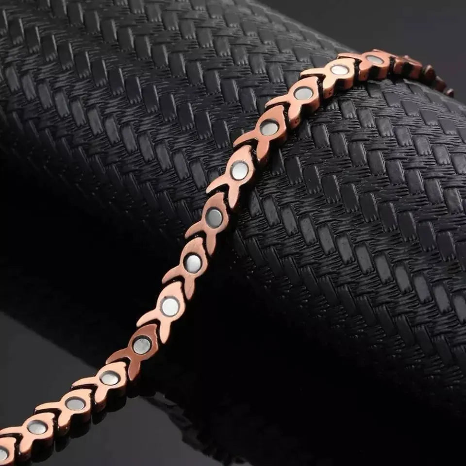 Womens Copper Magnetic Bracelet Unique Fishtail Links 99.9% Solid Copper Bracelets with Strong Magnets for Arthritis Pain Relief 8.5 Inches JettsJewelers