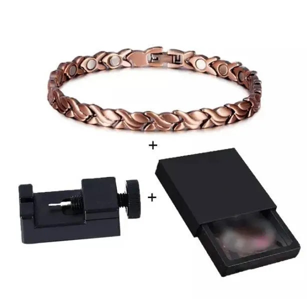 Womens Copper Magnetic Bracelet Unique Fishtail Links 99.9% Solid Copper Bracelets with Strong Magnets for Arthritis Pain Relief 8.5 Inches JettsJewelers