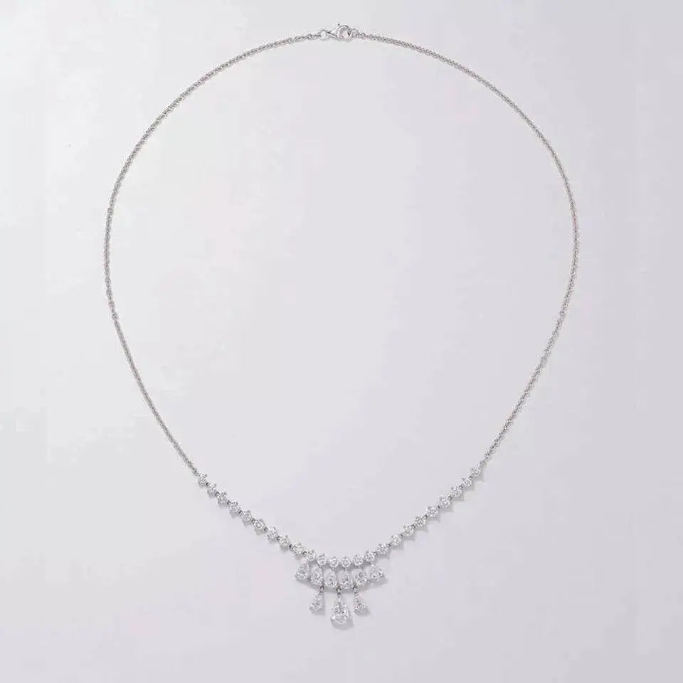 Womens Water Drops Rhinestone Chain Necklace Crystal Necklace JettsJewelers