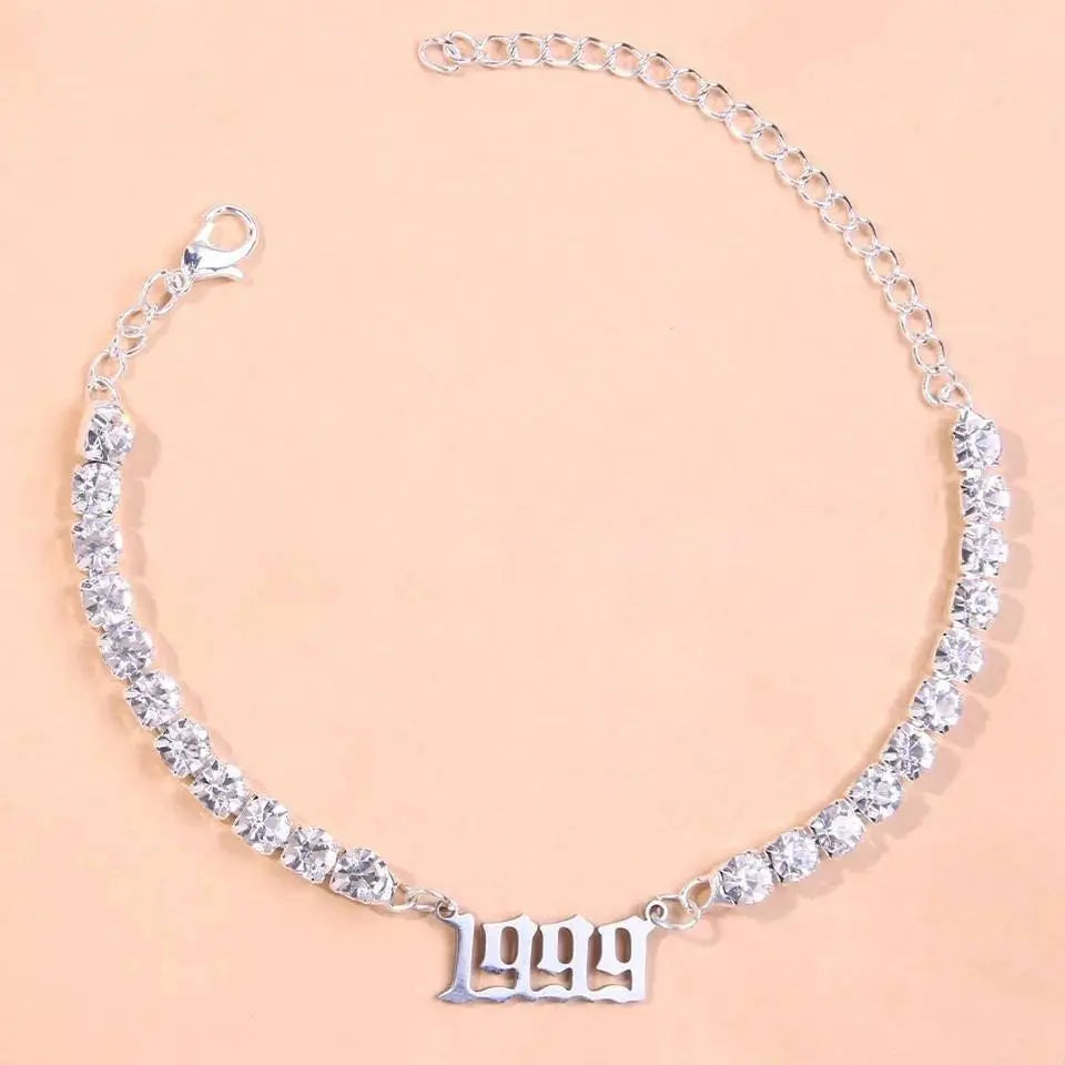 Year Rhinestones Anklet Foot Jewelry for Women Beach Barefoot Chain Bracelet On the Leg Accessories Gift JettsJewelers