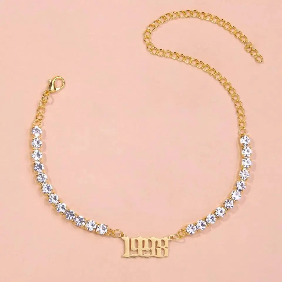 Year Rhinestones Anklet Foot Jewelry for Women Beach Barefoot Chain Bracelet On the Leg Accessories Gift JettsJewelers