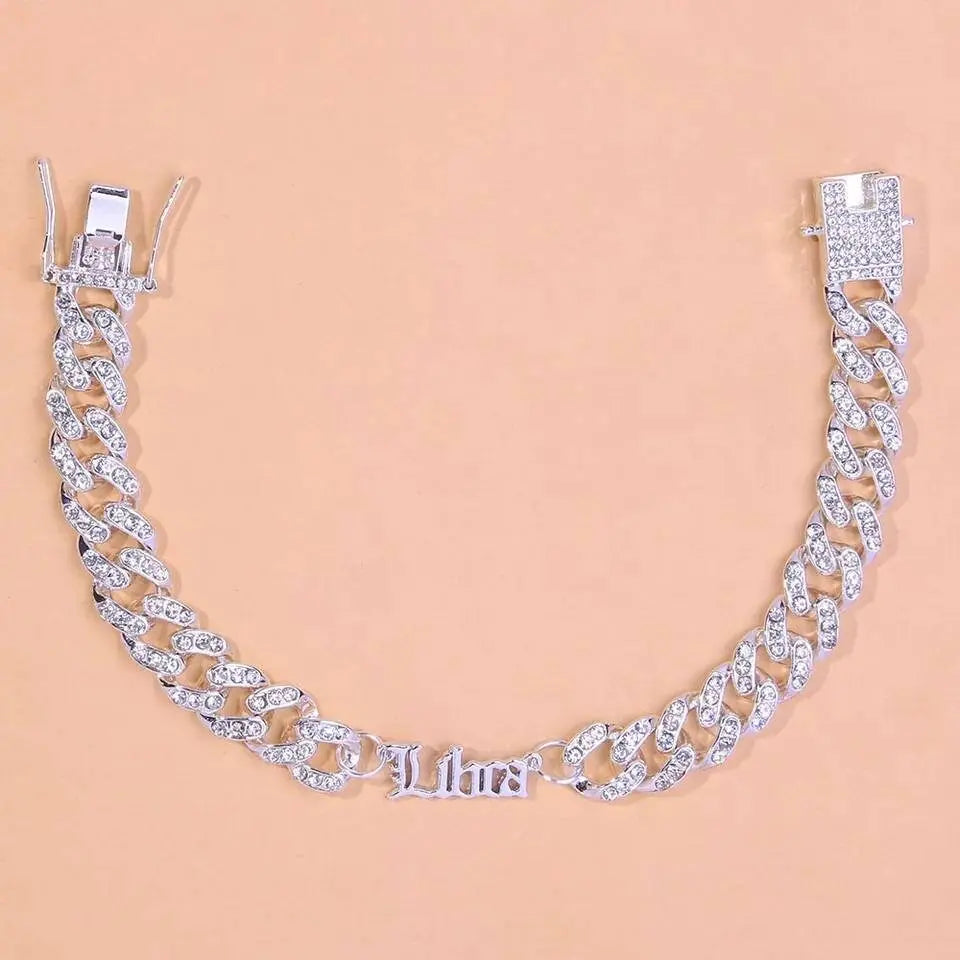 Zodiac Rhinestones Anklet Foot Jewelry for Women Beach Barefoot Chain Bracelet On the Leg Accessories Gift Horoscope JettsJewelers