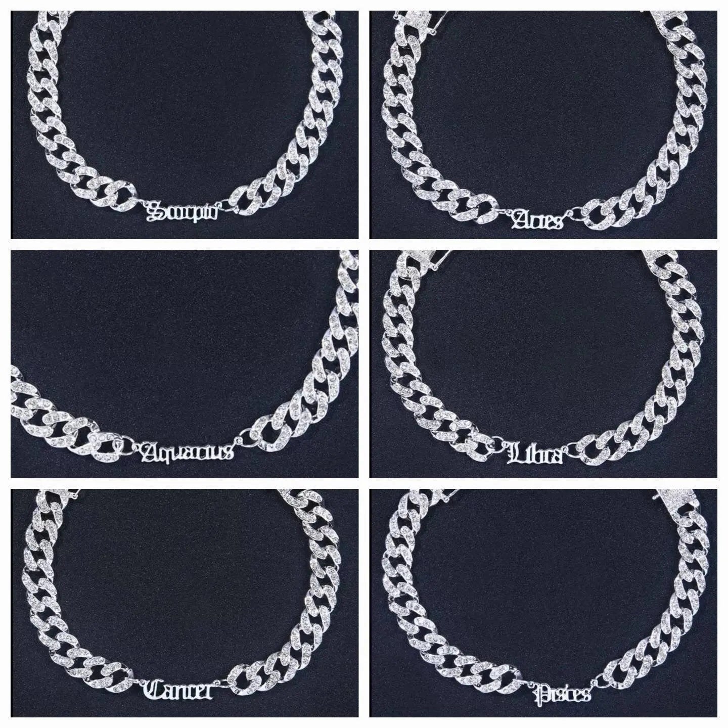Zodiac Rhinestones Anklet Foot Jewelry for Women Beach Barefoot Chain Bracelet On the Leg Accessories Gift Horoscope JettsJewelers