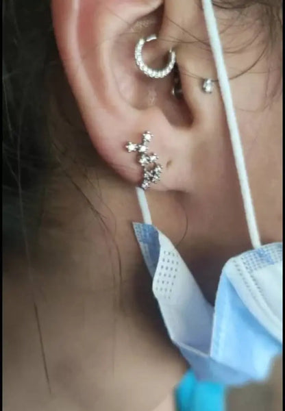 1 pair Constellation Earrings, Cubic Circonia Diamonds, 14k gold filled, CZ, Celestial Zodiac Earrings JettsJewelers