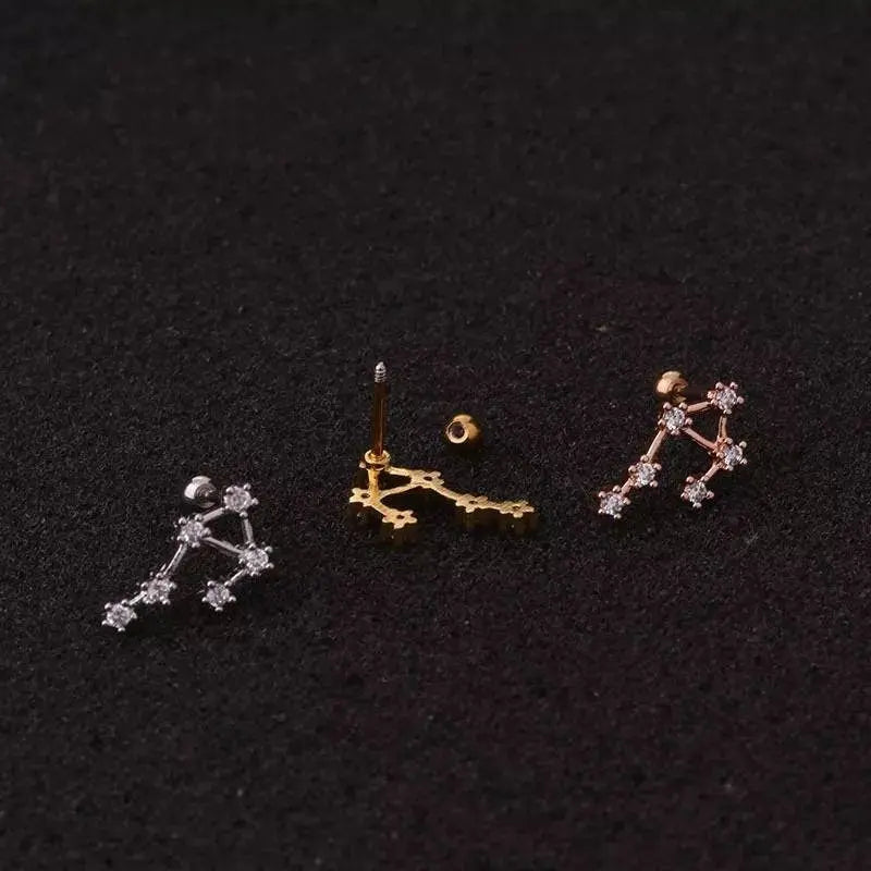 1 pair Constellation Earrings, Cubic Circonia Diamonds, 14k gold filled, CZ, Celestial Zodiac Earrings JettsJewelers
