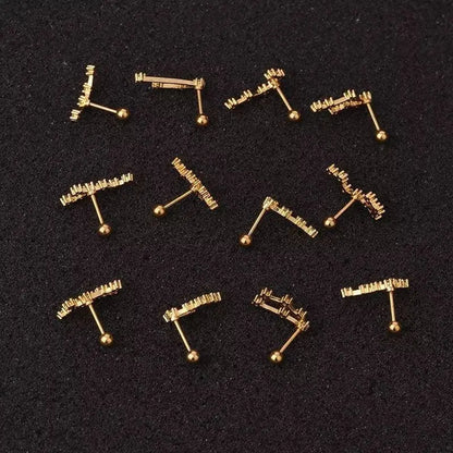 1 pair Constellation Earrings, Cubic Circonia Diamonds, 14k gold filled, CZ, Celestial Zodiac Earrings JettsJewelers