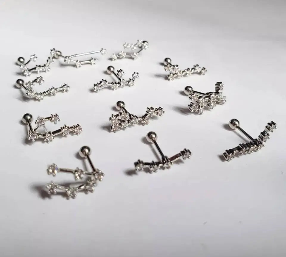 1 pair Constellation Earrings, Cubic Circonia Diamonds, 14k gold filled, CZ, Celestial Zodiac Earrings JettsJewelers