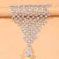 1 pc Full Adjustable Chain Barefoot Sandals Beach Wedding Jewelry Anklet with Rhinestone Toe Ring Leaf Bridal Toe JettsJewelers