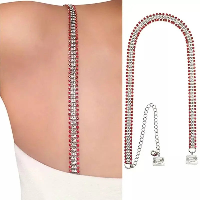1 pc, 2pc Shoulder Strap Red Rhinestones Body Chain for Women Bohemian Shoulder Chain Necklace Jewelry for Party Wedding Summer Beach JettsJewelers