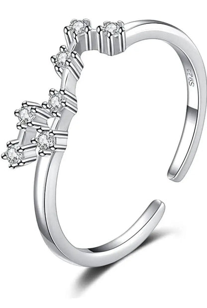 12 Constellation Ring Sterling Silver Cubic Zirconia Adjustable Open Ring CZ Zodiac Middle Finger Pinky Ring Size 4.25-8 - JettsJewelers