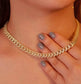12mm Baguette Chain Female Diamond Gold Silver Miami Cuban Necklace Iced Out Chain 8mm Hip Hop Rapper Jewelry 18 Inches JettsJewelers