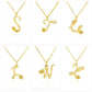 14K Gold Flower Letter Necklace, Gold Initial Necklace, A - Z Initial Necklace, Gold Chain, Letter Pendant, Beauty, Personalized Rose Letter JettsJewelers