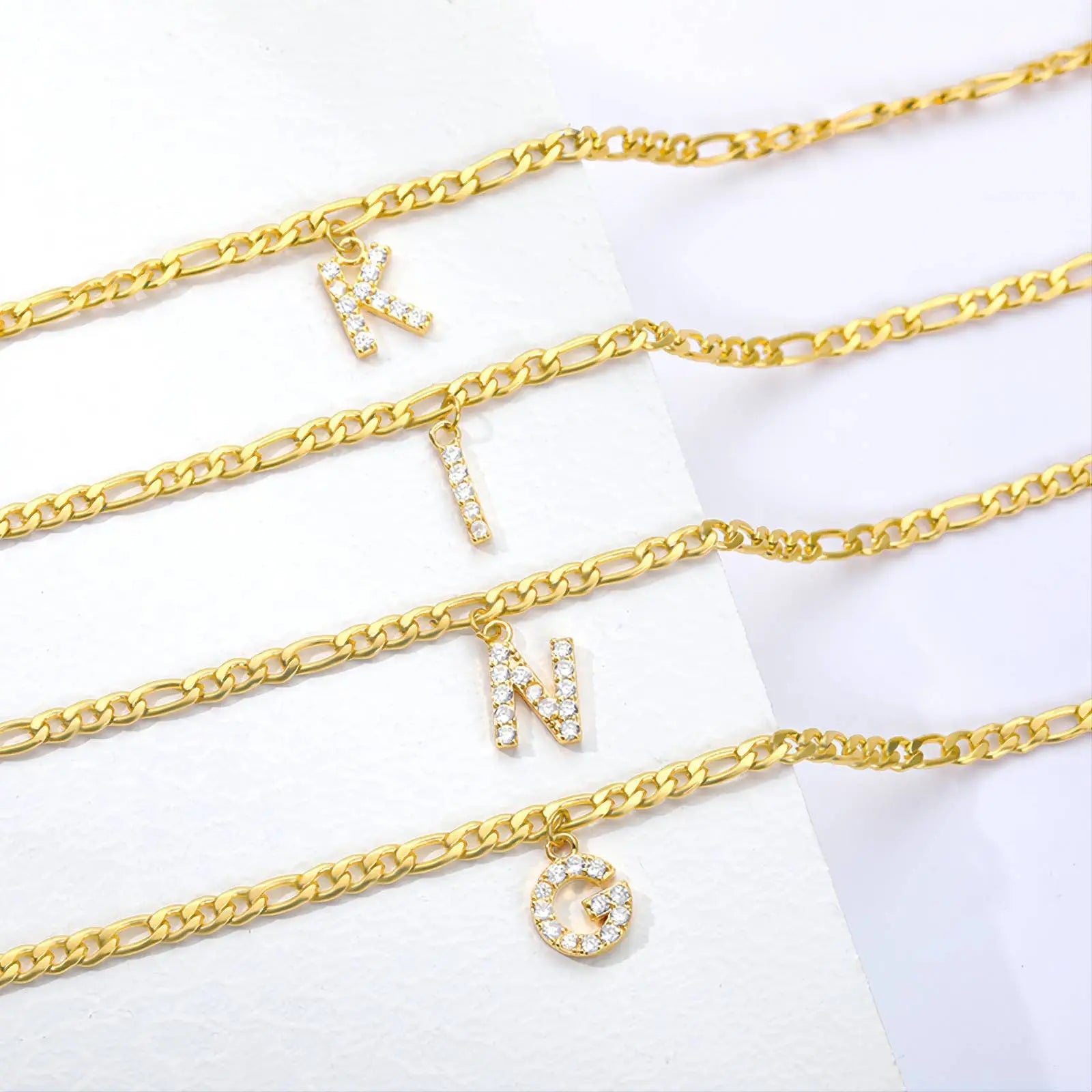 14K Gold Plated Dainty Initial Ankle Bracelets Handmade Cuban Chain Letter Anklet, Gift, A-Z Alphabet Letter Initial Anklets Personalized JettsJewelers