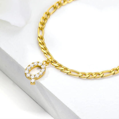 14K Gold Plated Dainty Initial Ankle Bracelets Handmade Cuban Chain Letter Anklet, Gift, A-Z Alphabet Letter Initial Anklets Personalized JettsJewelers