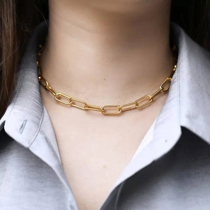 14K Gold Plated Dainty Layering Necklaces for Women | Paperclip Layered Chains - JettsJewelers