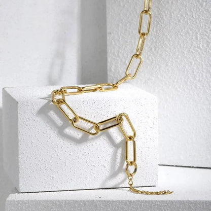 14K Gold Plated Dainty Layering Necklaces for Women | Paperclip Layered Chains - JettsJewelers