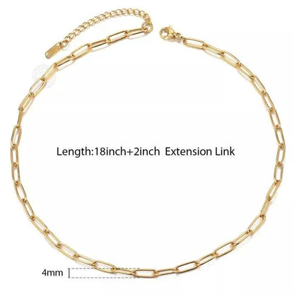 14K Gold Plated Dainty Layering Necklaces for Women | Paperclip Layered Chains - JettsJewelers