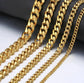 14k Gold Cuban Link Necklace, 3mm/5mm/7mm/9mm/11mm Mens Gift, Gift for Dad, Wife Husband, Stainless Steel Necklace, Gold Necklace JettsJewelers