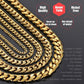 14k Gold Cuban Link Necklace, 3mm/5mm/7mm/9mm/11mm Mens Gift, Gift for Dad, Wife Husband, Stainless Steel Necklace, Gold Necklace JettsJewelers