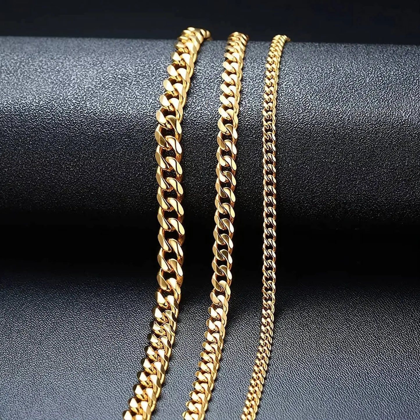 14k Gold Cuban Link Necklace, 3mm/5mm/7mm/9mm/11mm Mens Gift, Gift for Dad, Wife Husband, Stainless Steel Necklace, Gold Necklace JettsJewelers