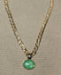 14k Gold Green Aventurine Natural Stone Pendant Necklace (20'' Titanium Chain), Retro Elegant Temperament Style Necklace - JettsJewelers