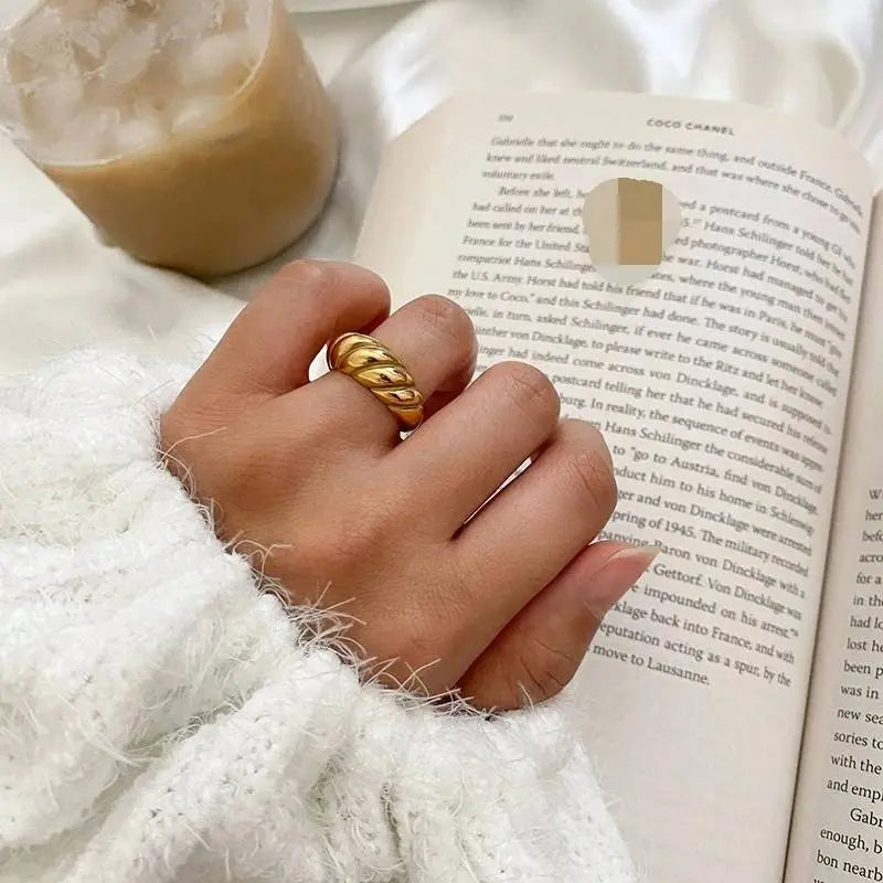 14k Gold Plated Chunky Croissant Dome Rings | Gold Rings for Women - JettsJewelers