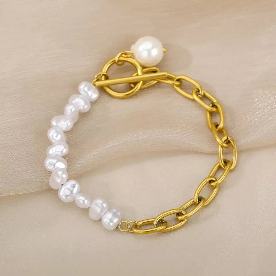 14k Gold Plated Imitation Pearls Bracelets Bracelet Jewelry Gift for Women and Girls - JettsJewelers