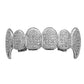 18K Fang Gold Plated Iced Out Simulated 6 Top and Bottom Diamond Grills for Your Teeth - JettsJewelers