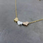 18K Gold 3 Sisters Teeny Tiny Heart Pendant Necklace for Women 3 Hearts Stainless Steel Gold Plated JettsJewelers