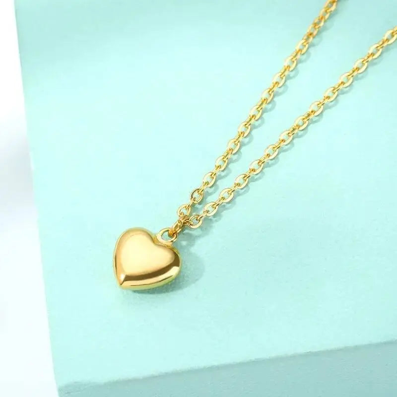 18K Gold Heart Pendant Necklace for Women Stainless Steel Gold Plated JettsJewelers