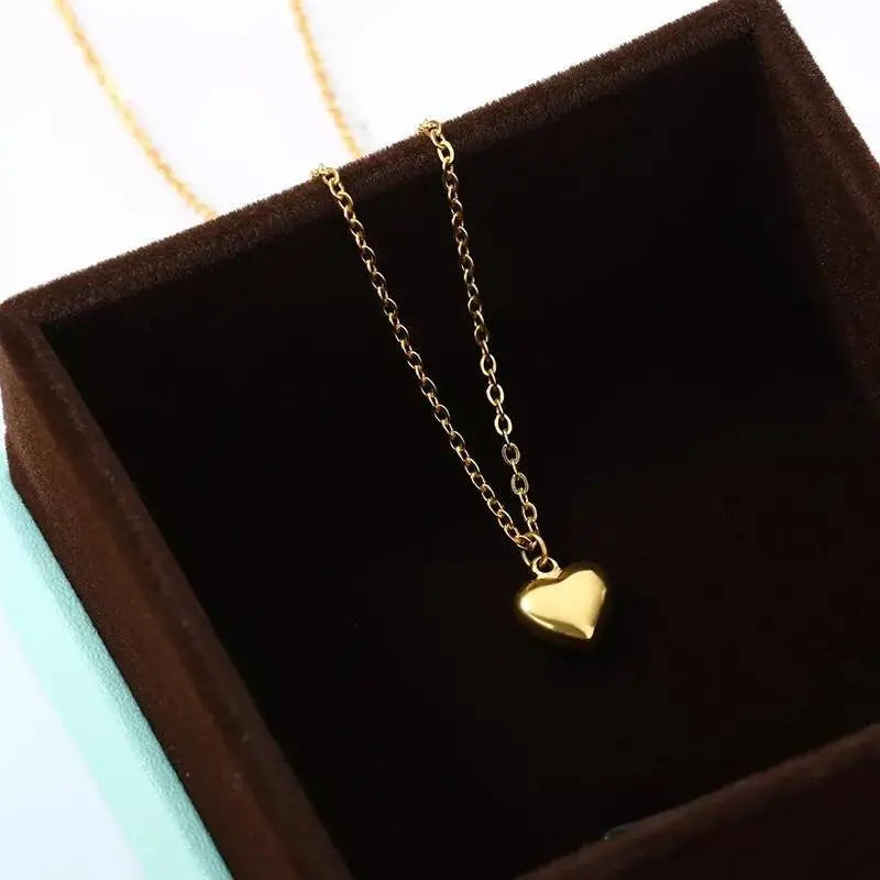 18K Gold Heart Pendant Necklace for Women Stainless Steel Gold Plated JettsJewelers