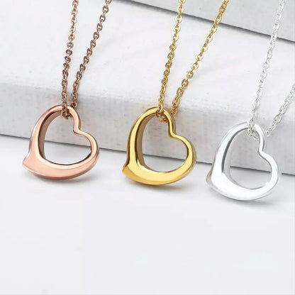 18K Gold Hollow Heart Shape Pendant Necklace for Women Stainless Steel Gold Plated JettsJewelers